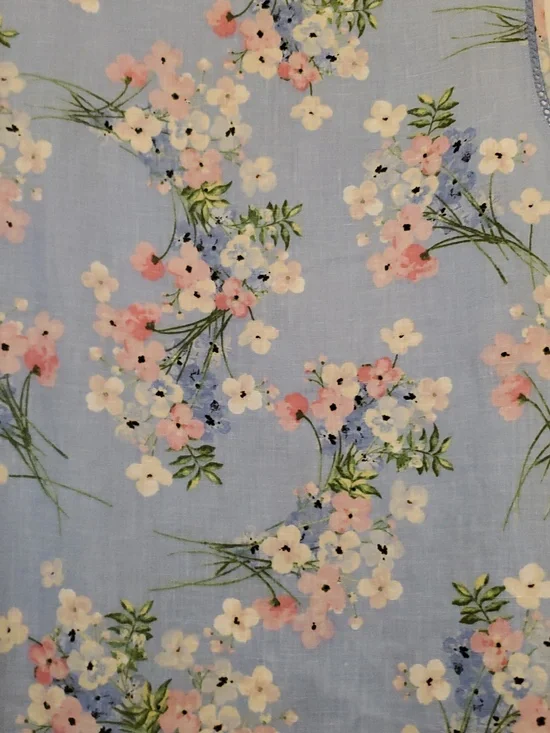 J. Jill Love Linen Blue Floral Sleeveless Shift Dress Size Large - Picture 11 of 12